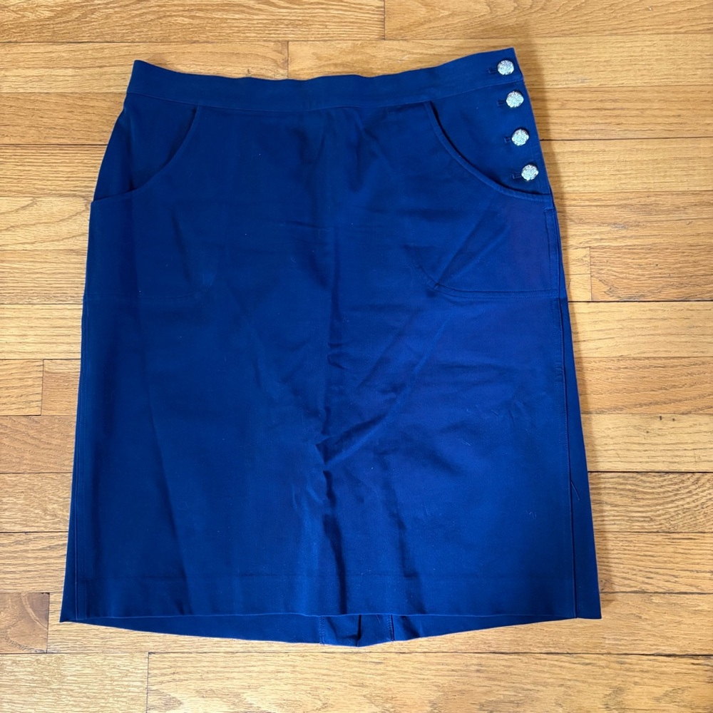 Lauren Ralph Lauren Premium Cotton Skirt Silver Side Buttons